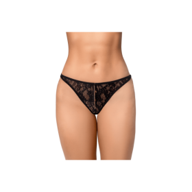 String sexy noir en dentelle avec chaînes 